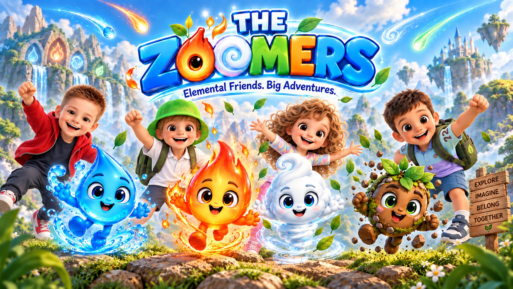 The Zoomers and their young explorer friends